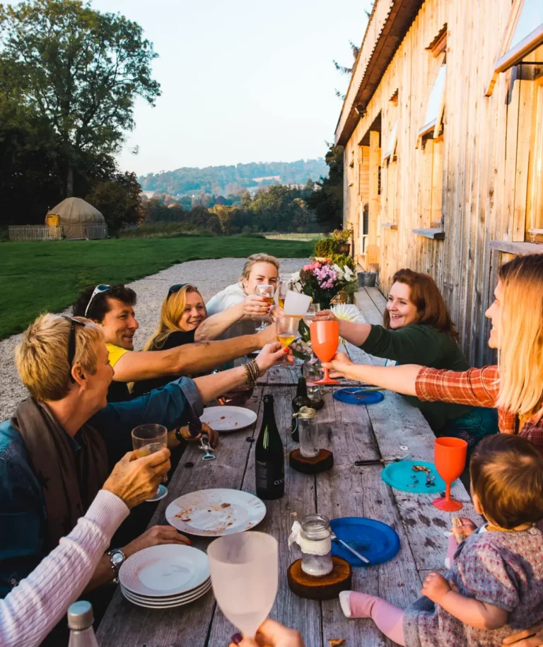 group dining outdoors